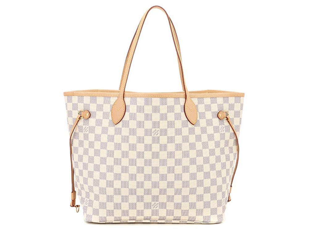 LOUIS VUITTON Neverfull Tote Bag Damier Azur White